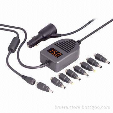 90W Universal Adapter, In-car Use, Wide Range for 99% Laptops, Auto-switch Voltage with LED Display